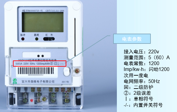 单相费控智能电能表 电表参数