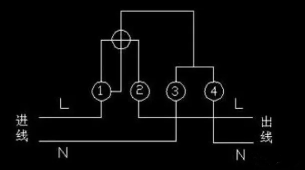 单相有功电能表接线图